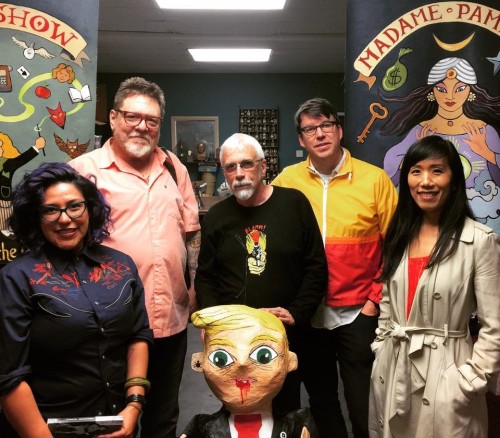 From left to right: Rebecca Gonzales, Josh Stallings, Scot Sothern, Kevin Moffett, and Siel Ju at Vermin on the Mount at Book Show, Highland Park, Los Angeles, Feb. 19, 2016