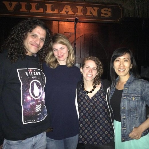 From left to right: Catherine Pond, Daniel Riddle Rodriguez, Corinne Manning, and Siel Ju at the Best of the West reading, Los Angeles, March 31, 2016