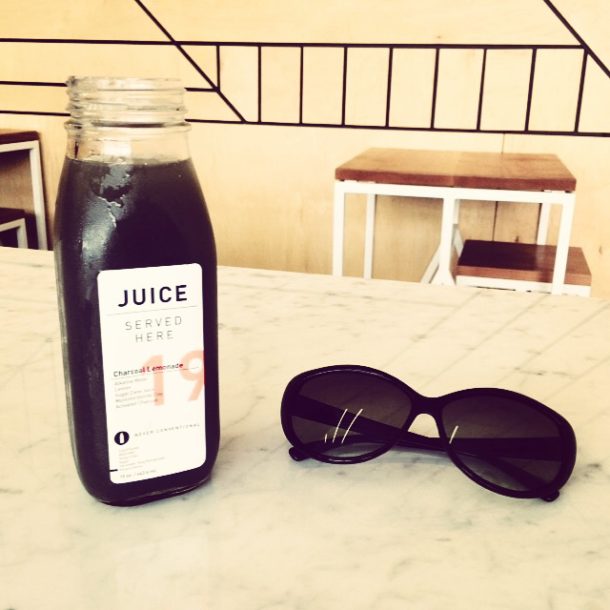 Charcoal Lemonade at Juice Served Here